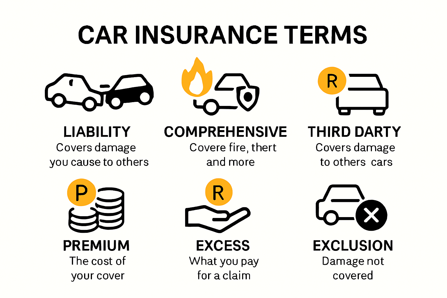 Visual glossary of essential car insurance terms
