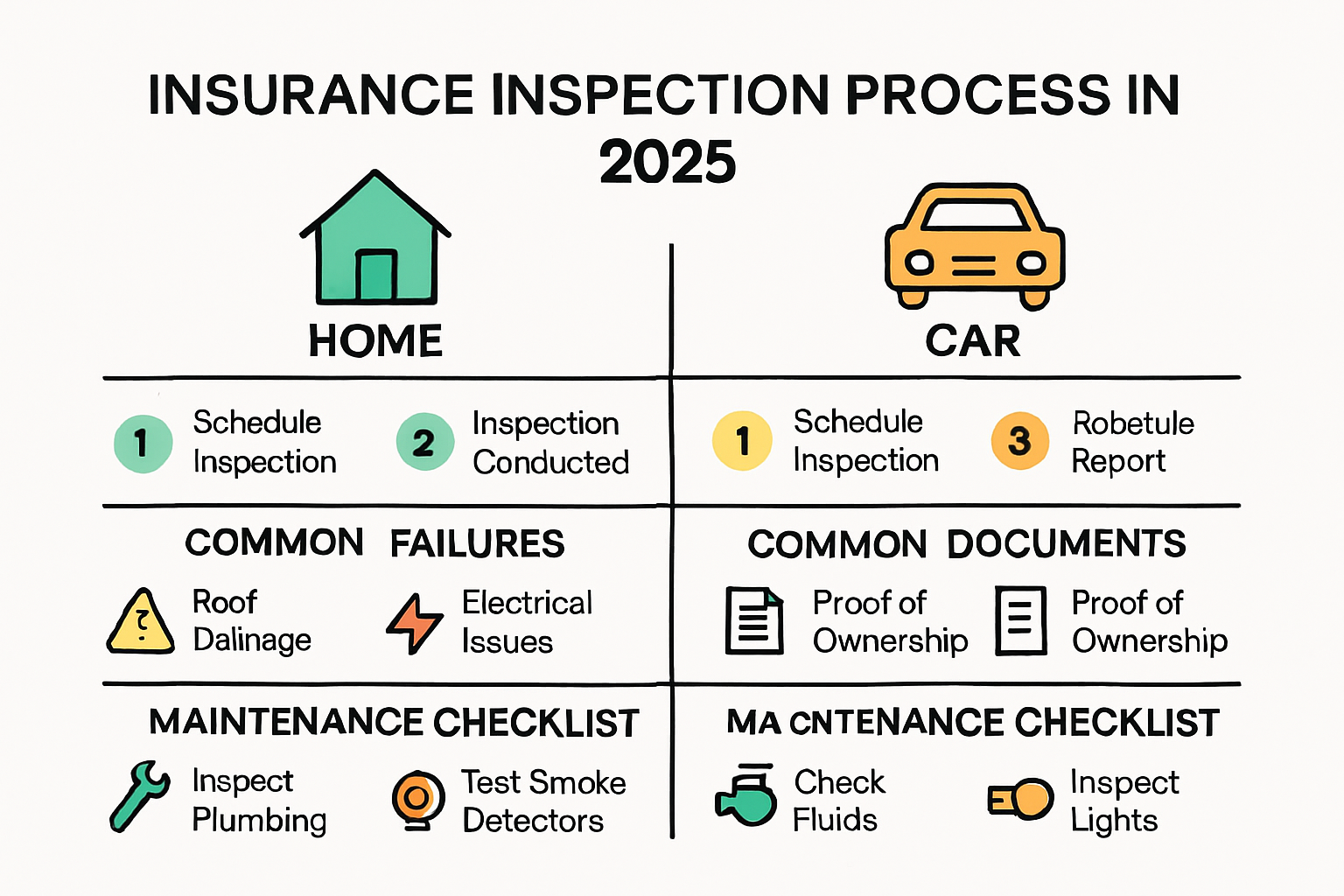 Step-by-step insurance inspection process for homes and vehicles