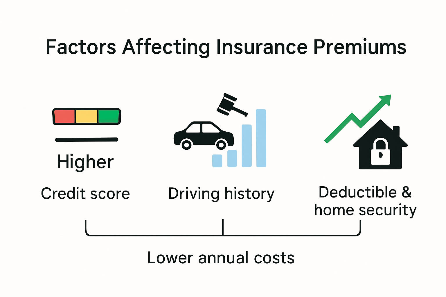 Infographic of premium calculation factors for insurance