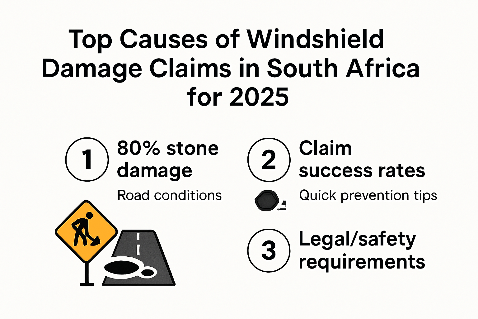 Infographic showing causes of South African windshield insurance claims