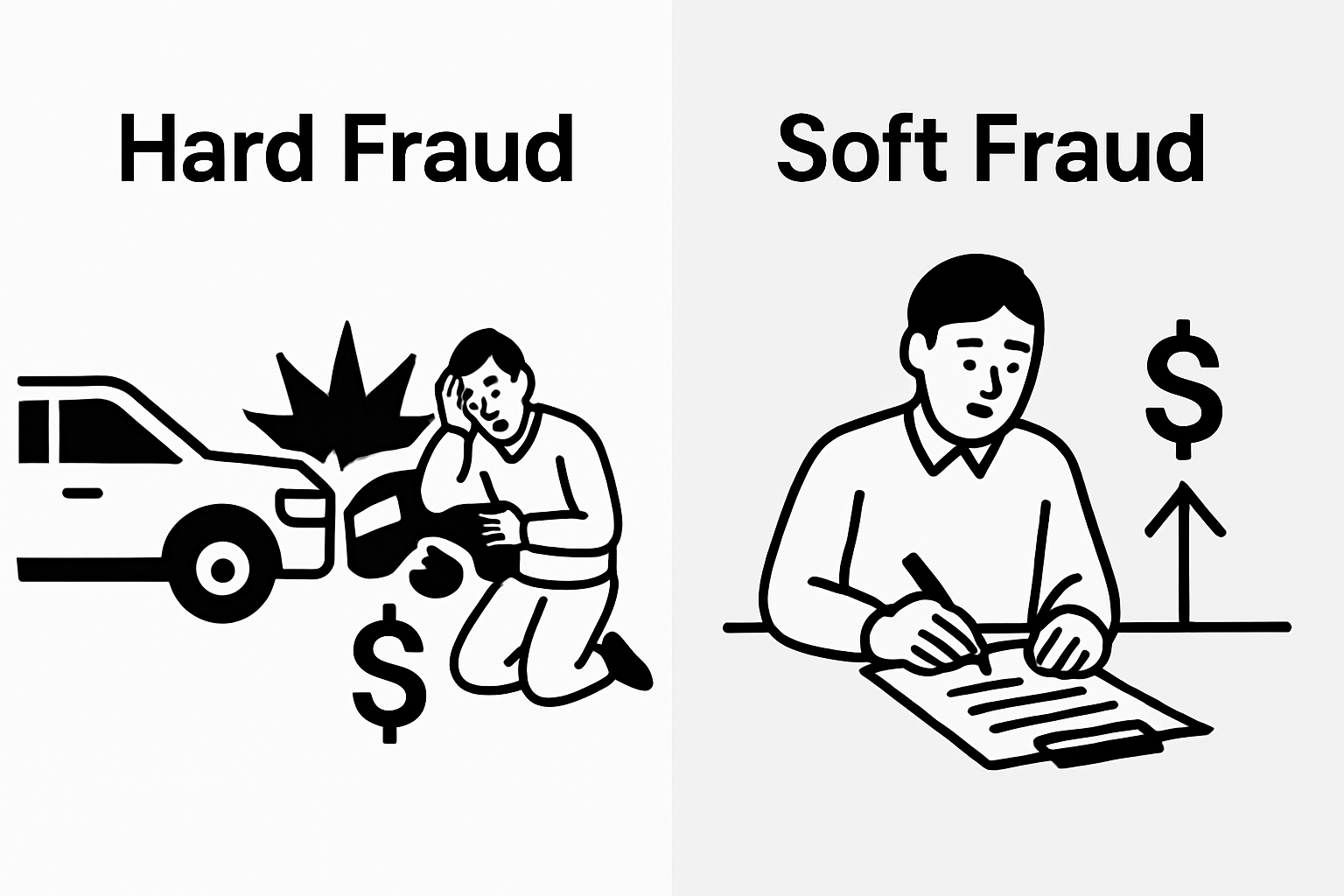Simple comparison between hard fraud and soft fraud