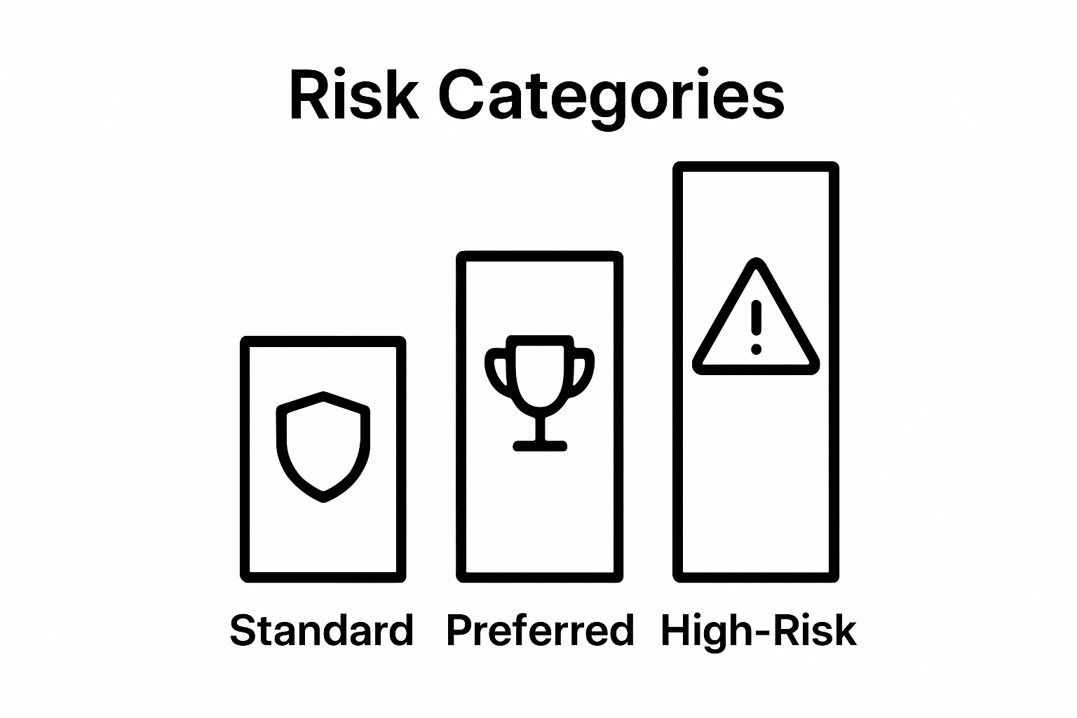 Three risk categories infographic bar graph