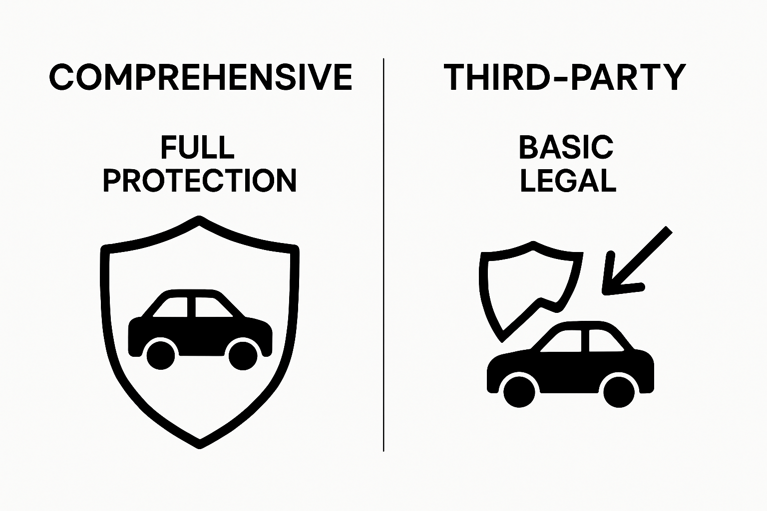 Side-by-side car insurance coverage comparison infographic