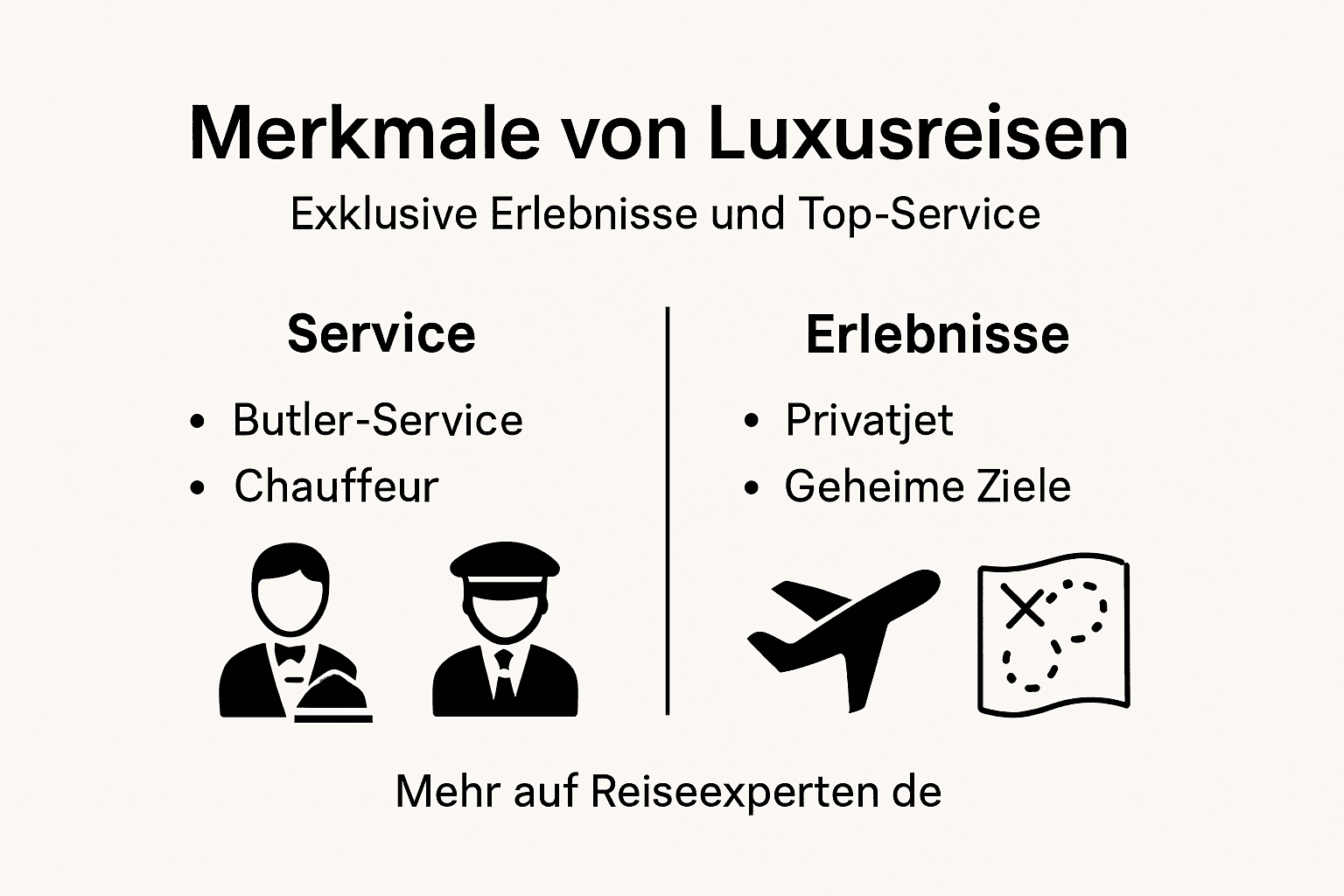 Infografik: Was eine Luxusreise ausmacht &ndash; exklusive Merkmale und erstklassige Services auf einen Blick