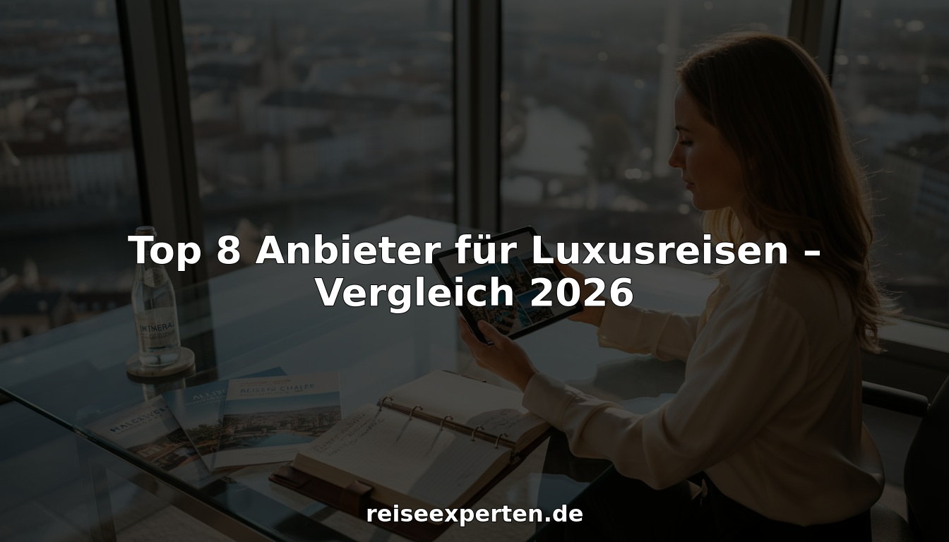 Eine Reiseexpertin stellt im B&uuml;ro exklusive Traumreisen f&uuml;r ihre Kunden zusammen.