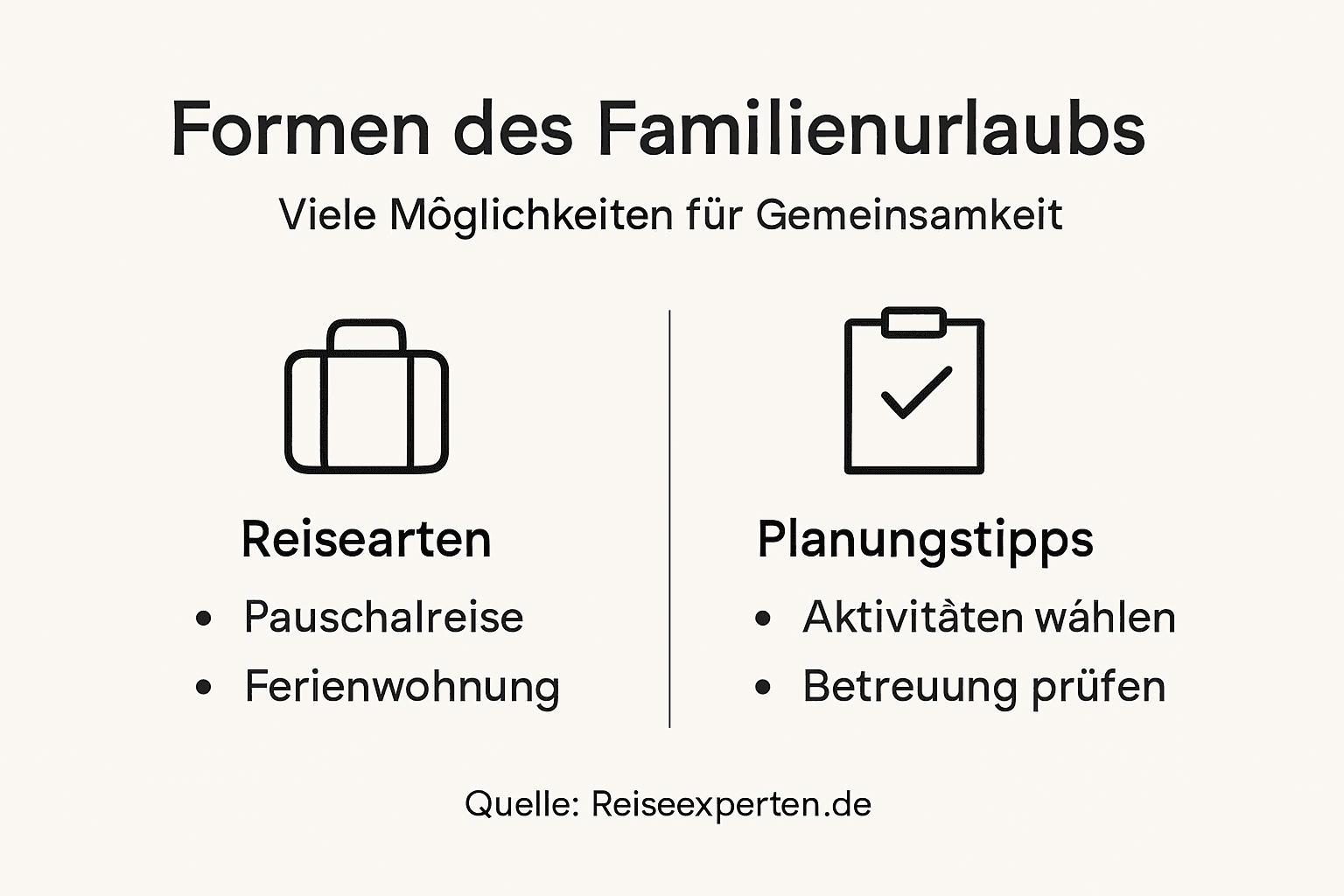 Infografik: Familienurlaub planen &ndash; Varianten und Tipps f&uuml;r die perfekte Auszeit mit der ganzen Familie