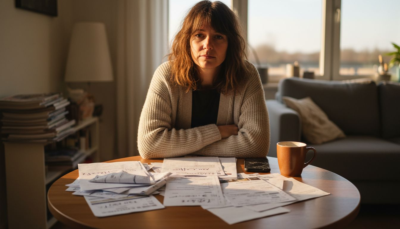 Eine Frau &uuml;berpr&uuml;ft ihre Reiseunterlagen sorgf&auml;ltig, um versteckte Zusatzgeb&uuml;hren zu entdecken.