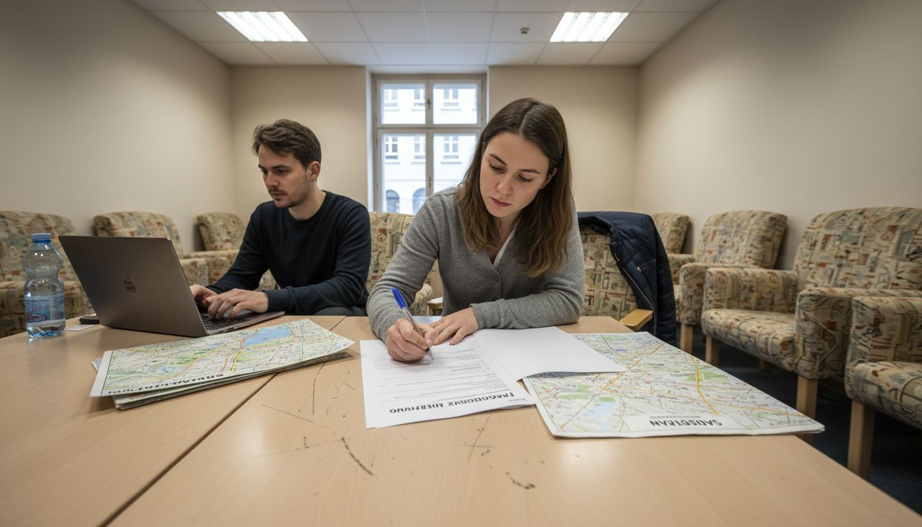 Im Reiseb&uuml;ro bespricht eine Kundin gemeinsam mit ihrer Beraterin die Urlaubsplanung.