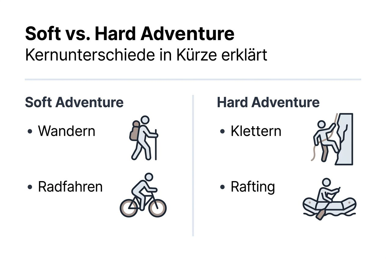 &Uuml;bersicht: Sanfte und anspruchsvolle Abenteueraktivit&auml;ten im Vergleich
