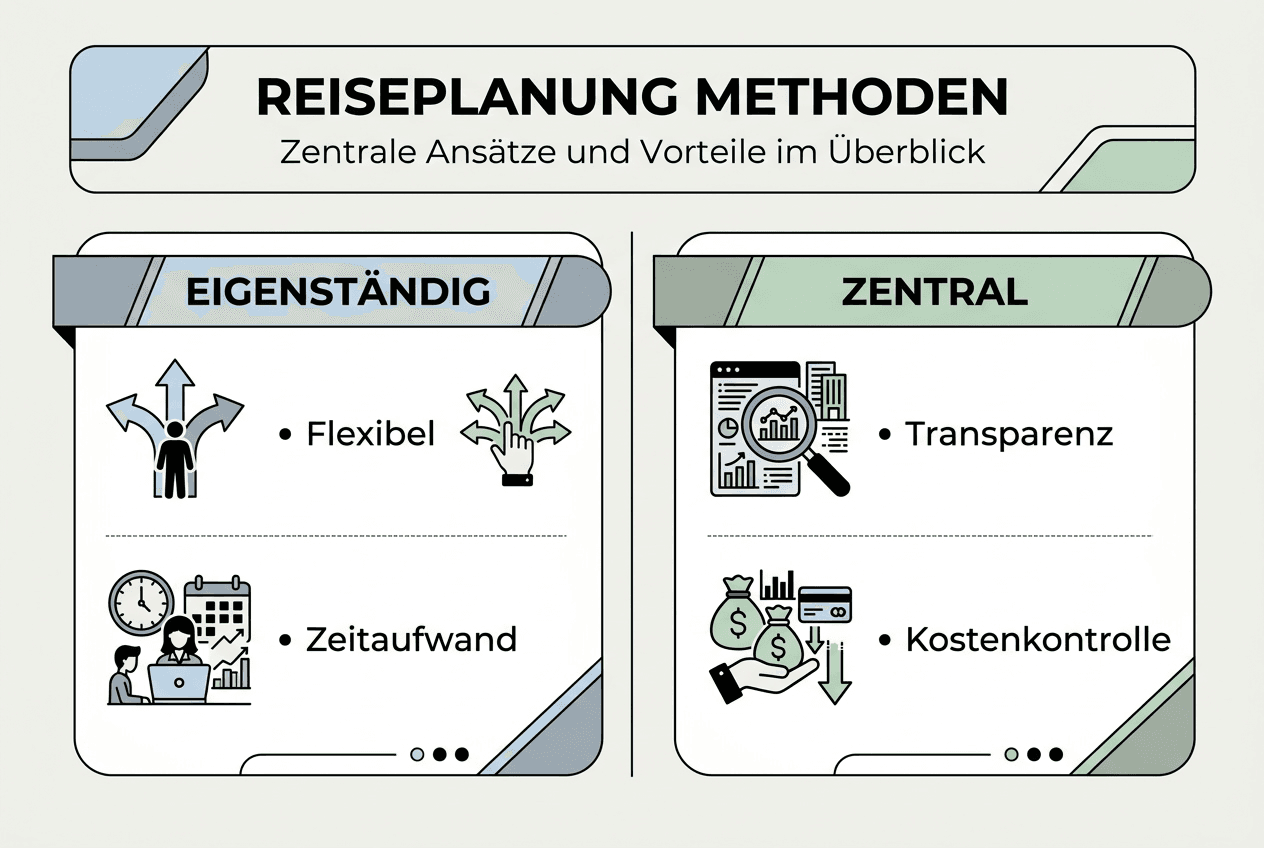 In dieser Infografik werden verschiedene Ans&auml;tze zur Reiseplanung gegen&uuml;bergestellt.