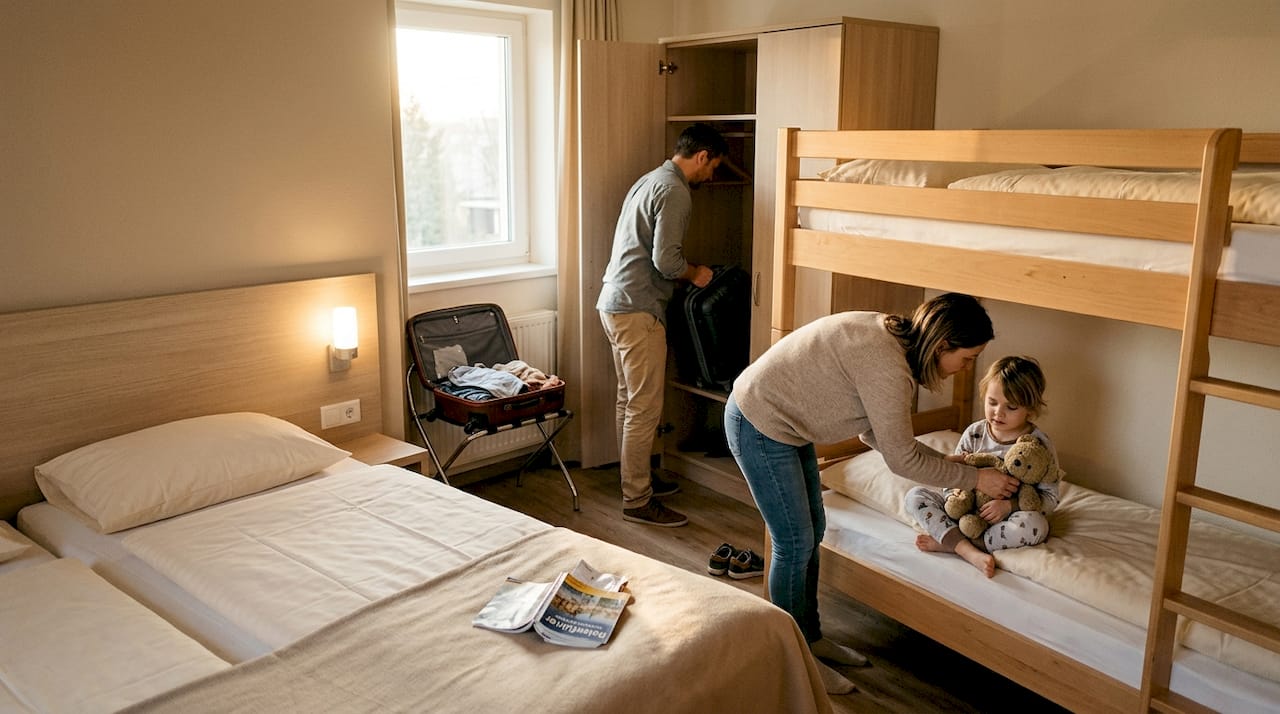 Familienunterk&uuml;nfte mit separaten Schlafbereichen f&uuml;r Eltern und Kinder