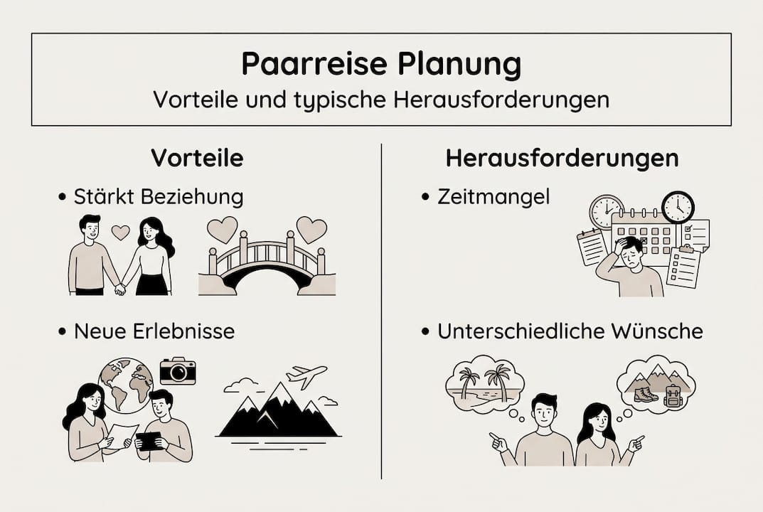 Infografik: Chancen und Stolpersteine beim gemeinsamen Reisen als Paar