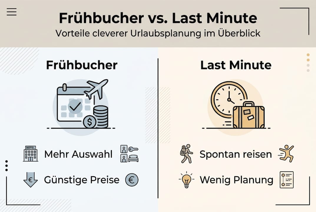 Infografik: Frühbucher vs. Last-Minute – Der große Vergleich