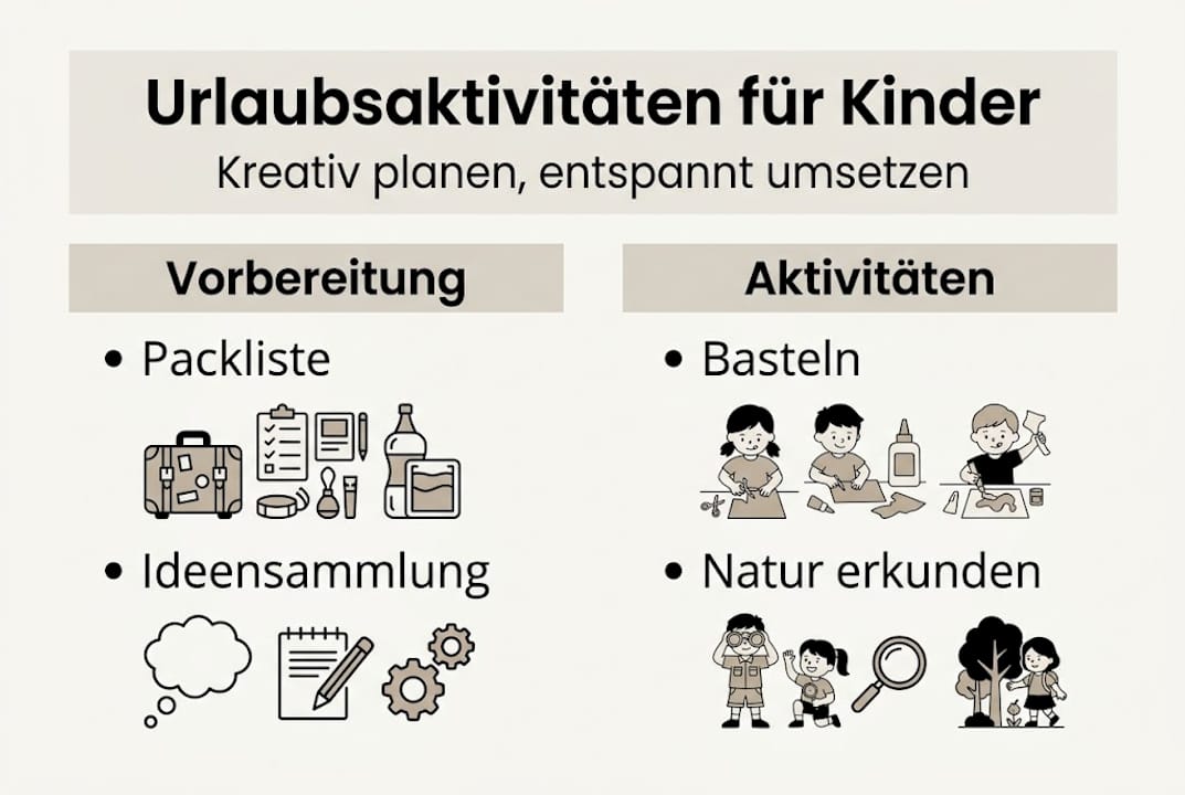 Infografik: Entspannte und kreative Freizeitgestaltung im Urlaub