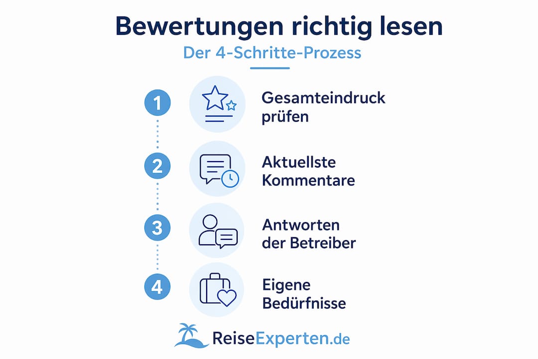 Infografik: So liest du Bewertungen richtig &ndash; Der 4-Schritte-Guide
