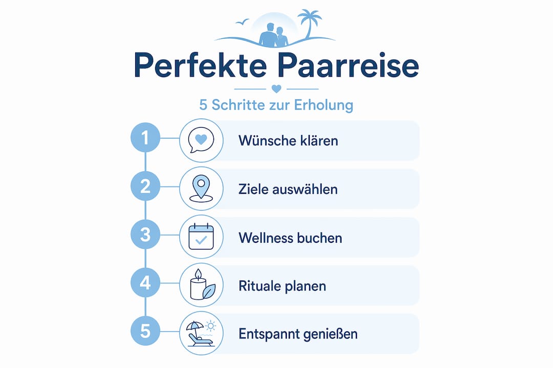 F&uuml;nf Schritte f&uuml;r die gelungene Reise zu zweit &ndash; &uuml;bersichtlich in einer Infografik dargestellt