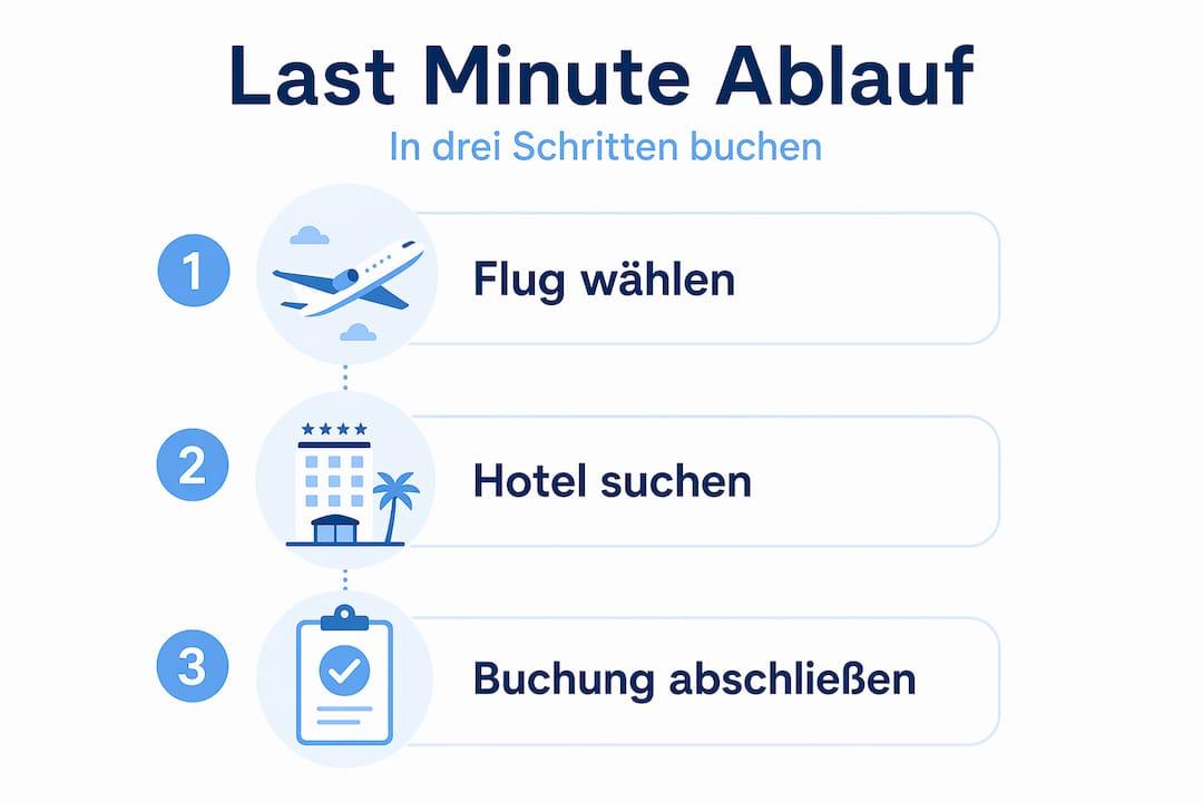 Infografik: So klappt die Last-Minute-Buchung in wenigen Schritten