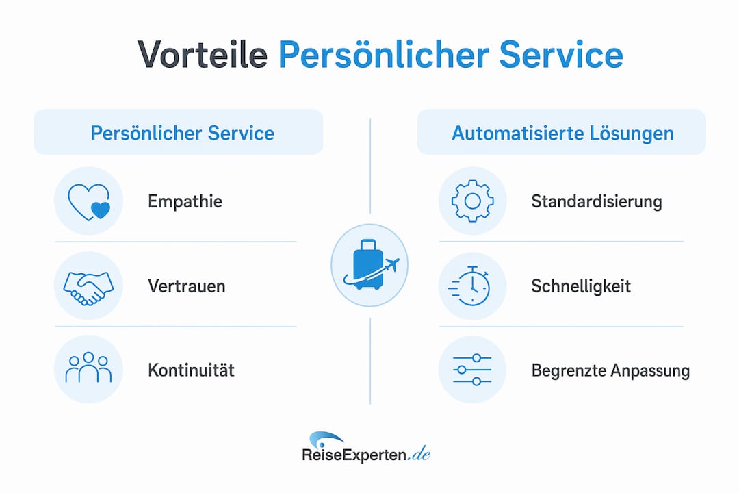 Infografik: Persönlicher Service im Vergleich zu automatisierten Lösungen – ein Überblick der wichtigsten Unterschiede
