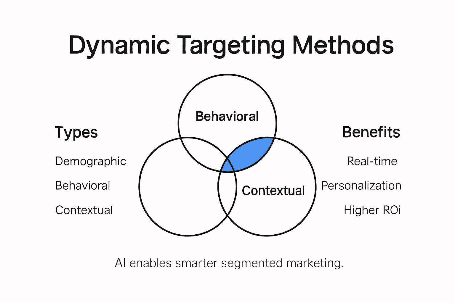 Dynamische doelgroepbenadering: ROI verhogen met AI 1 Infographic met een overzicht van dynamische targetingmethoden