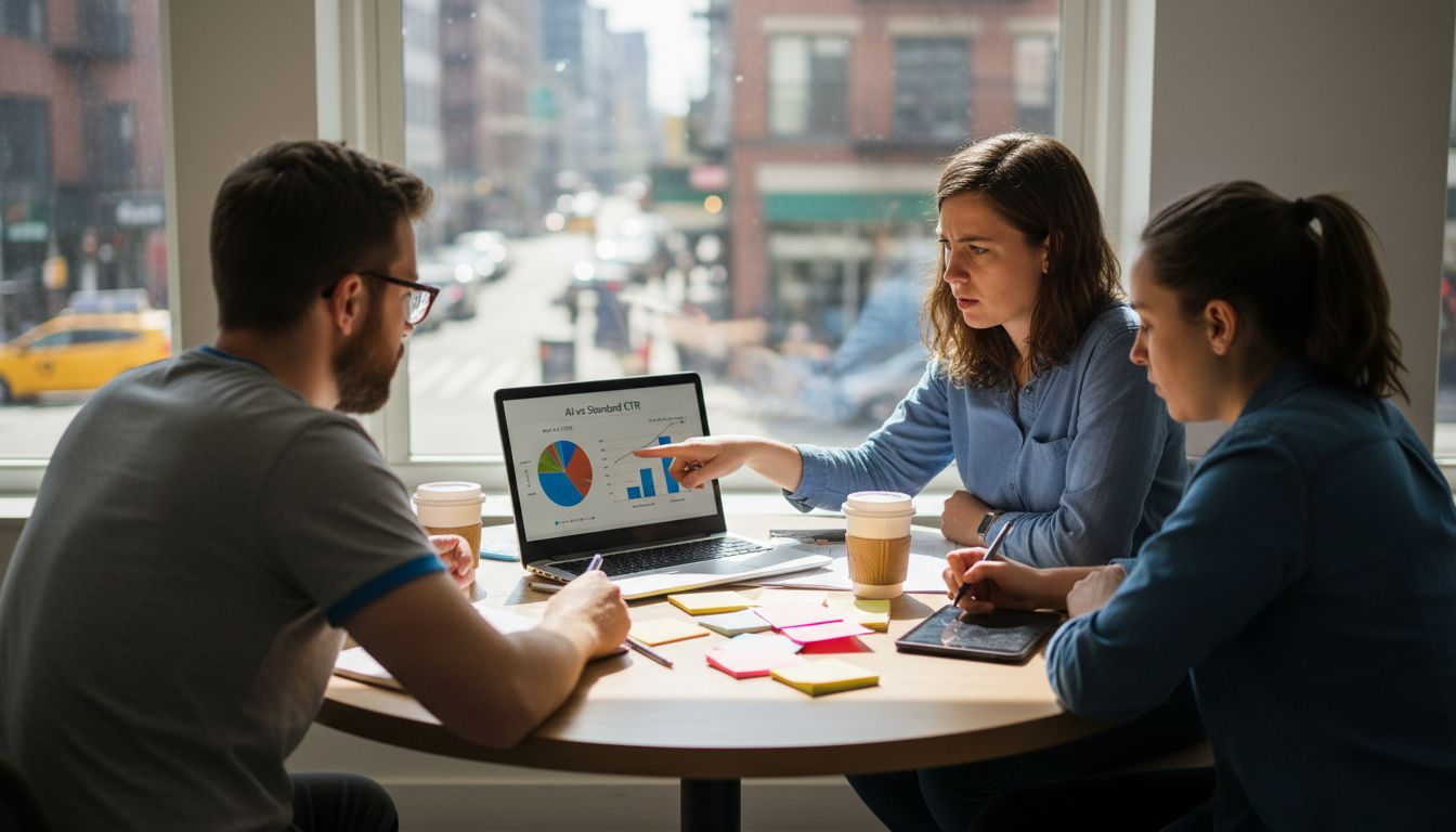 ¿Qué es la publicidad con IA? Campañas más inteligentes y rentables 1 El equipo analiza los resultados de la tecnología publicitaria de IA