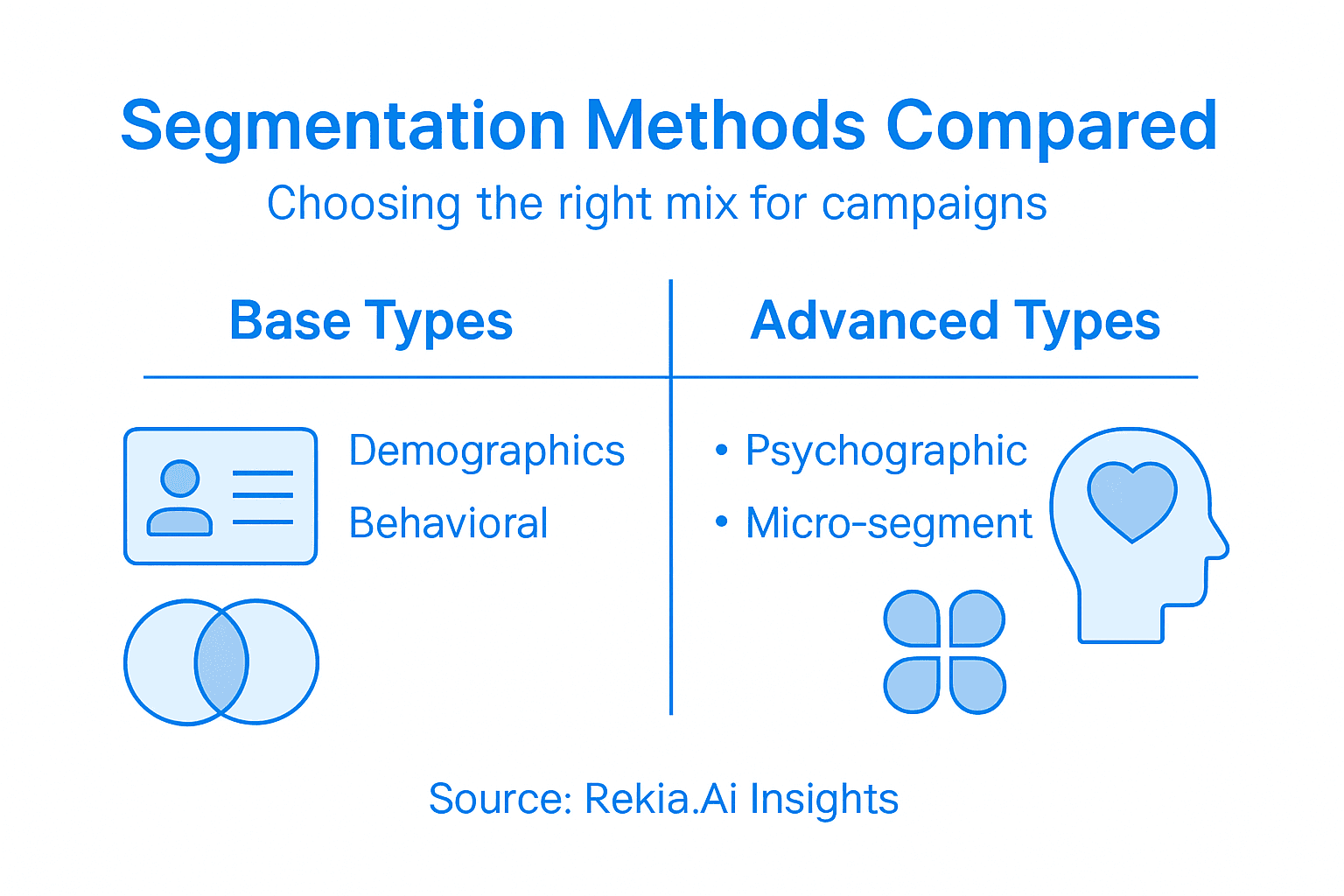 Ad Targeting Strategies: Boosting ROI With AI 1 Infographic showing segmentation methods overview for targeting