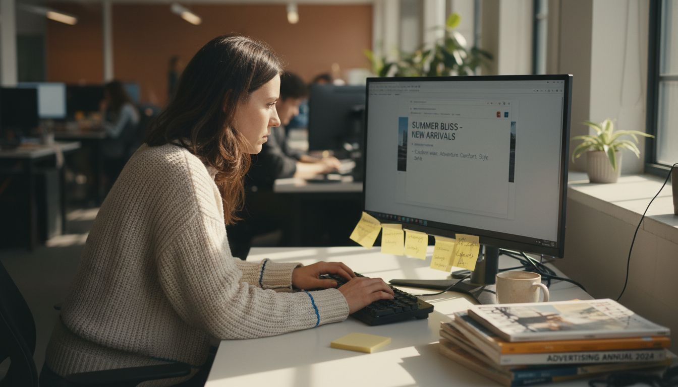 Contenido publicitario dinámico: Aumentar la participación y el ROI 1 Especialista creativo que trabaja en imágenes publicitarias