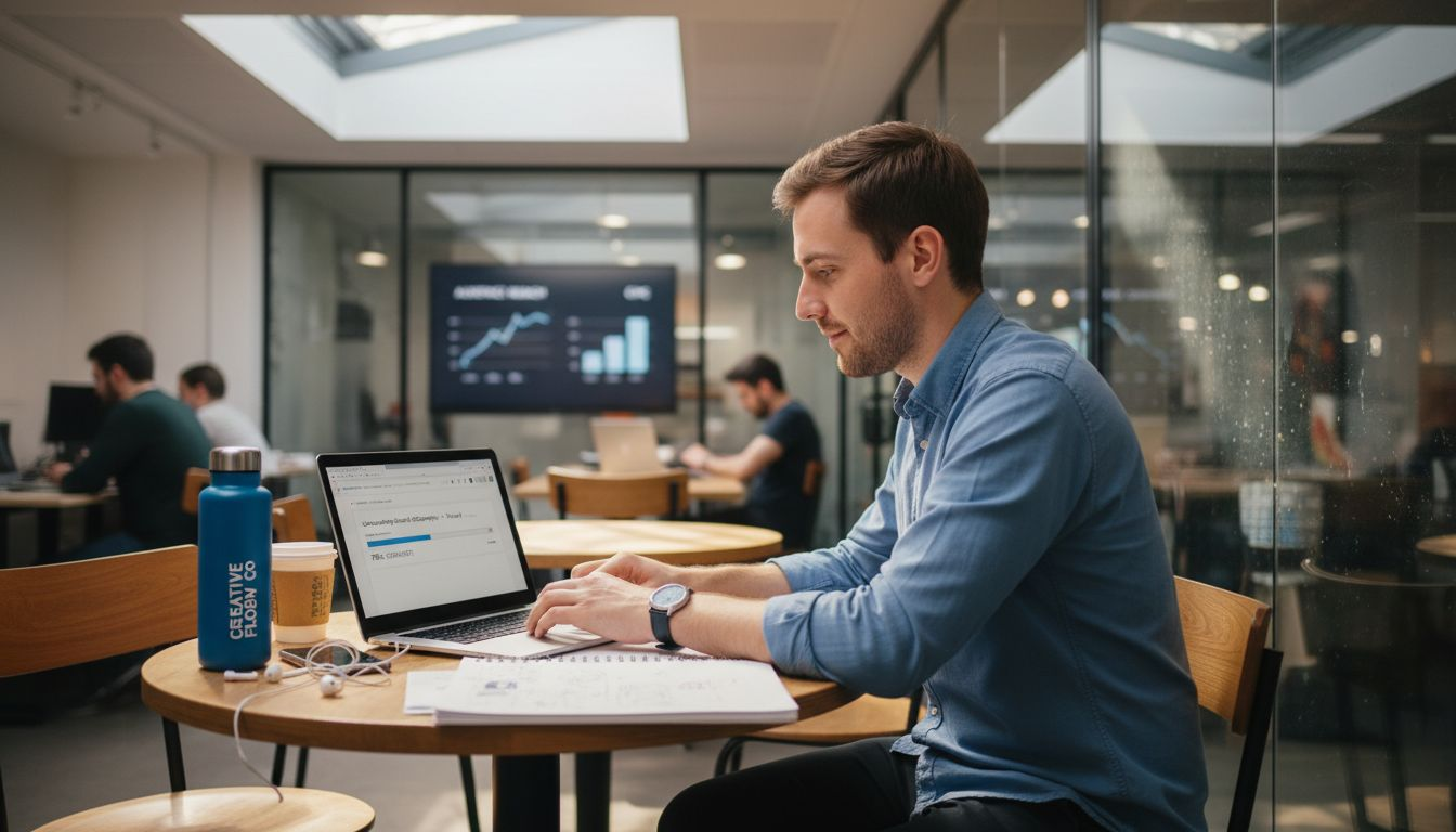 What Is Media Buying? 30% Higher ROI Using AI in 2026 1 Marketer managing AI-driven ad campaign workspace