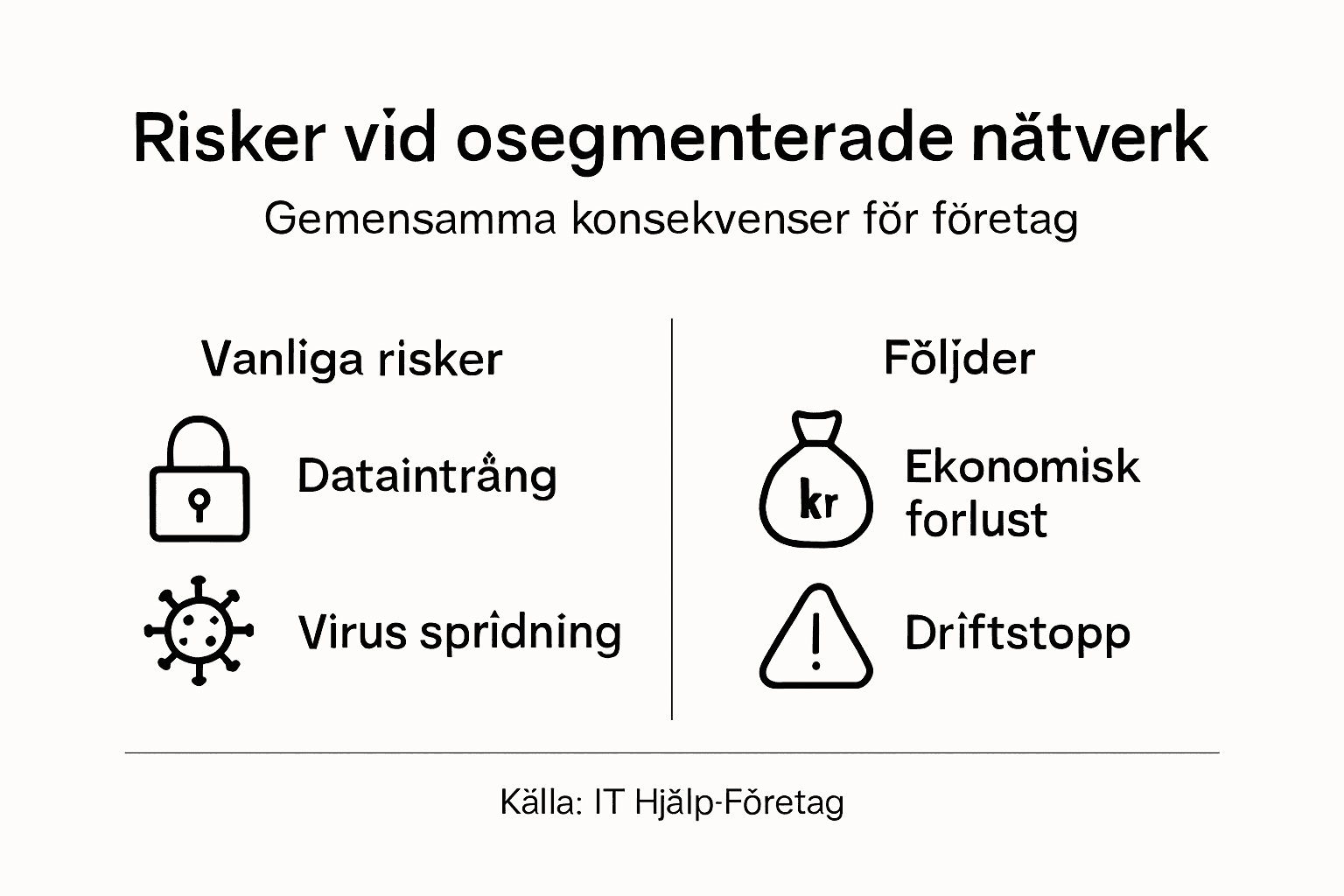 Så här påverkar vanliga hot mot nätverket dig – se riskerna och konsekvenserna i vår grafiska översikt.