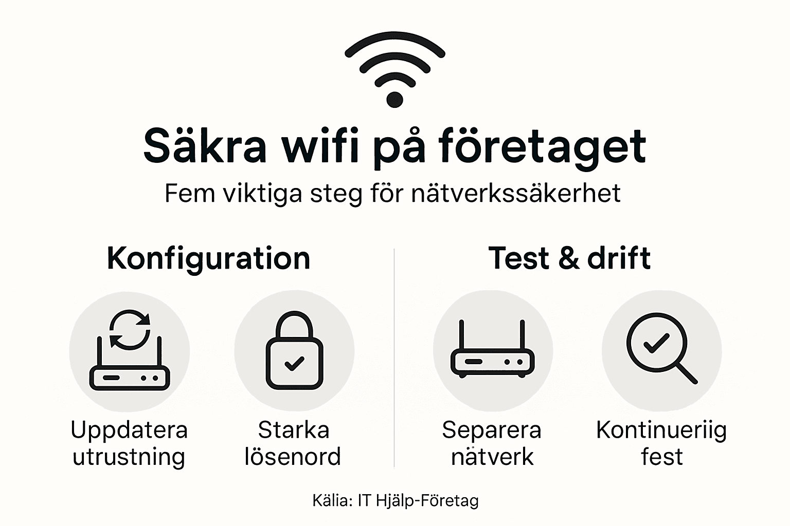 Så skyddar du företagets wifi – fem enkla steg i vår infografik