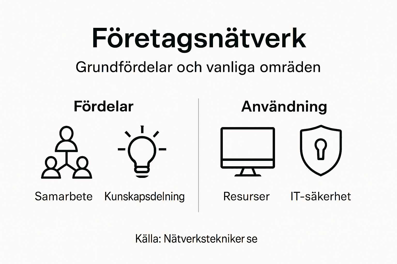 En överskådlig infografik som visar nyttan med att bygga och använda företagsnätverk