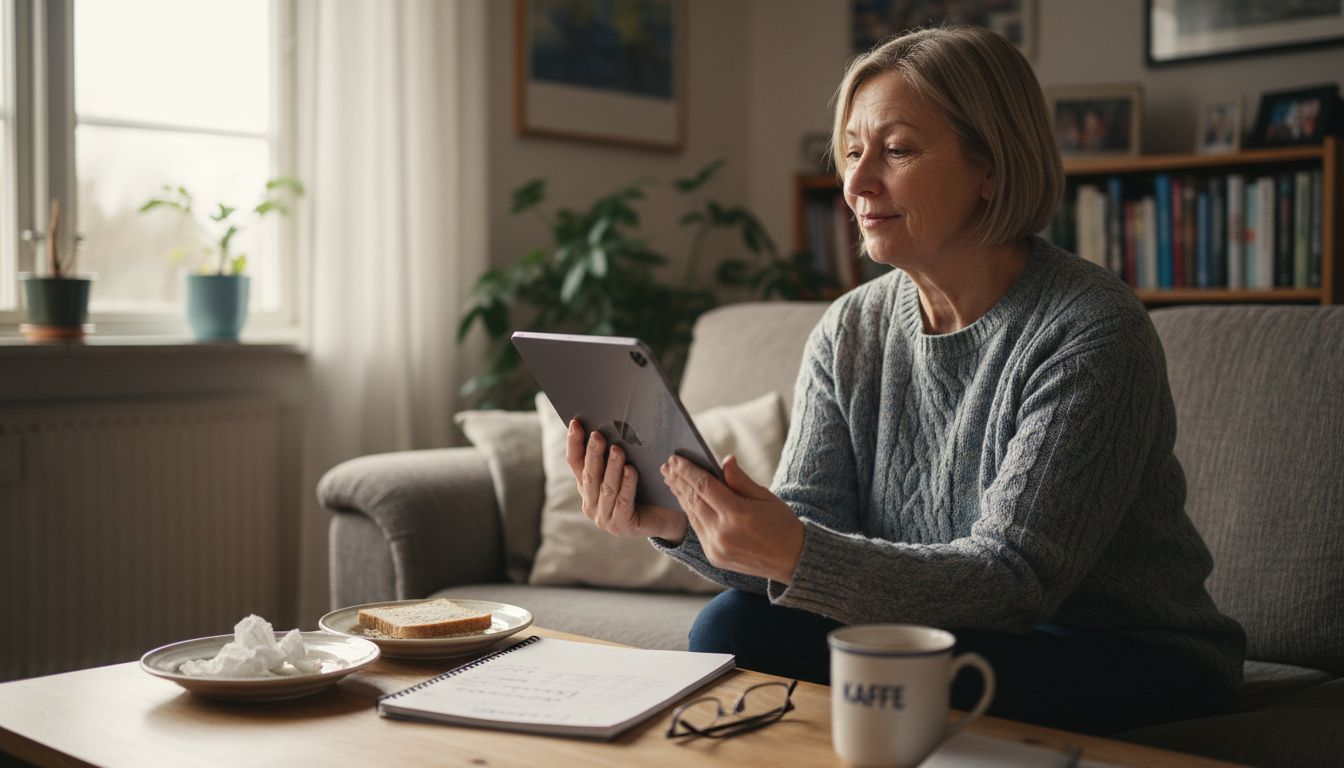 Kvinna får fjärrsupport via iPad