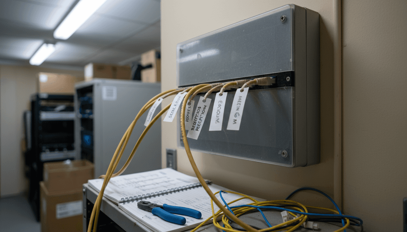 Cat6a copper cables in small business install