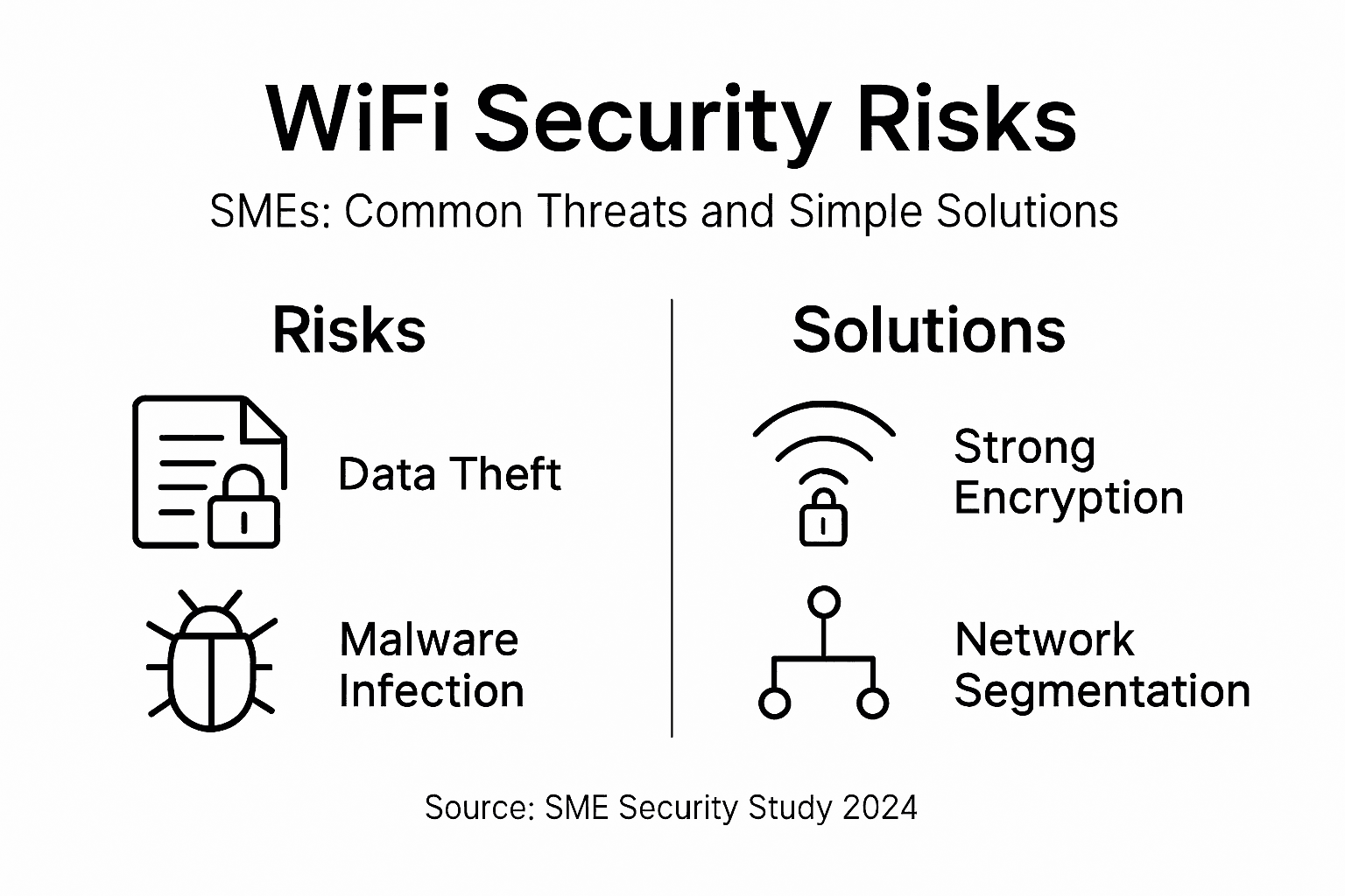 Infographic summarizing WiFi risks and solutions