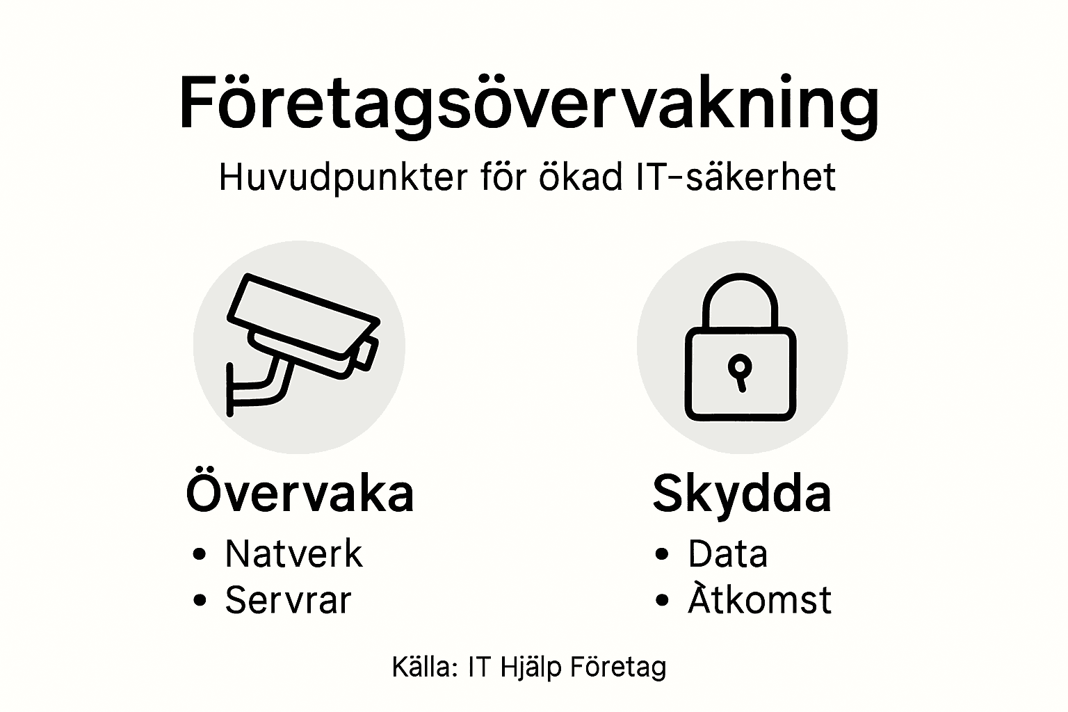 Översikt i bildformat: Viktiga områden att ha koll på inom företagsövervakning