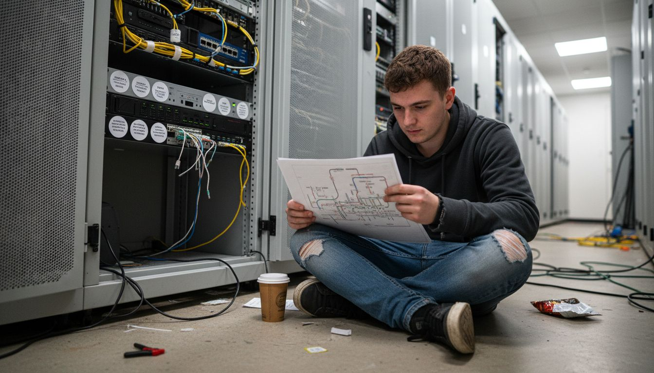 IT assistant updating cable documentation