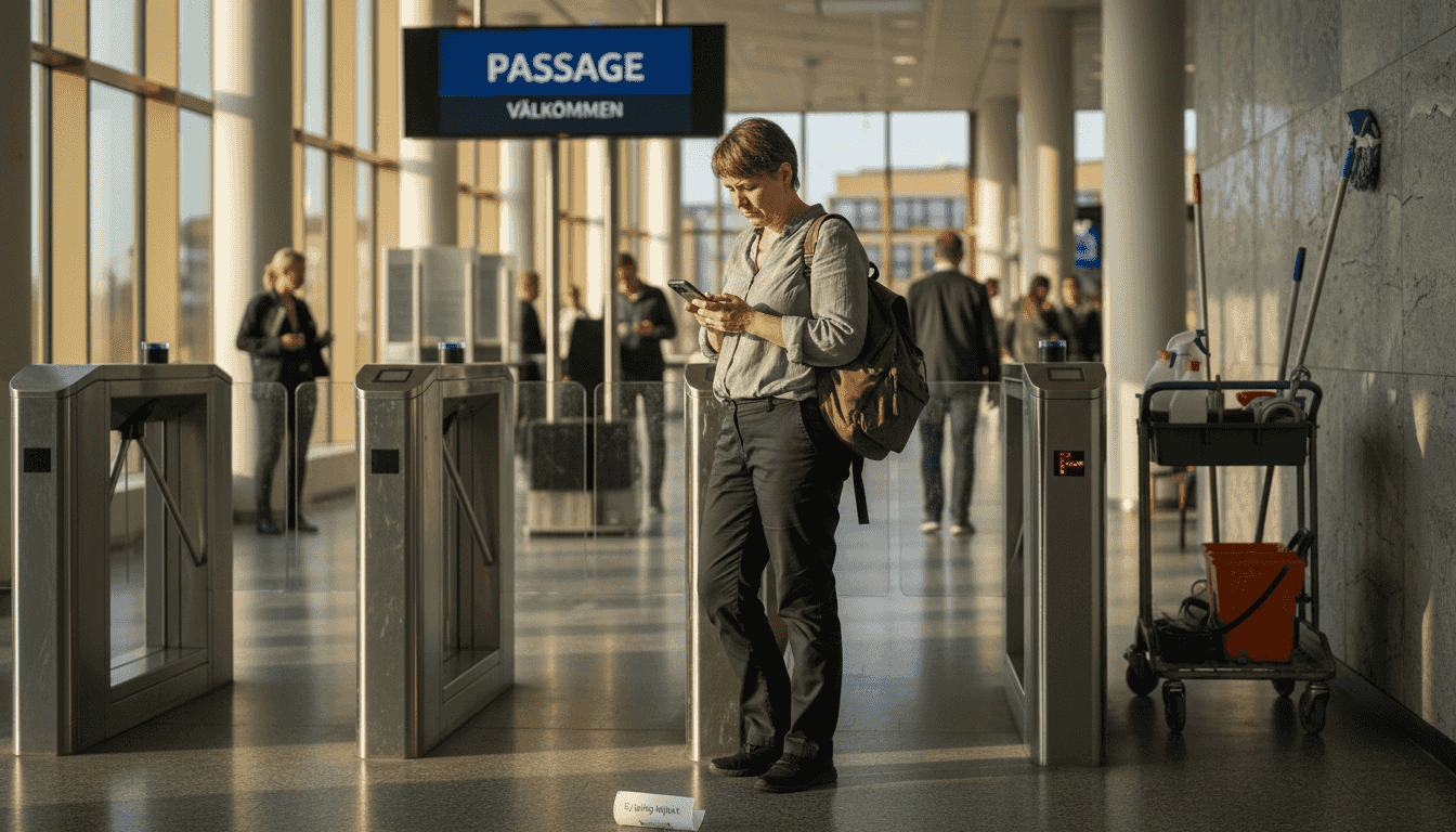 Accesskontroll – Din säkerhet mot intrång 2 Kontorsanställd som jobbar vid inpasseringskontroll