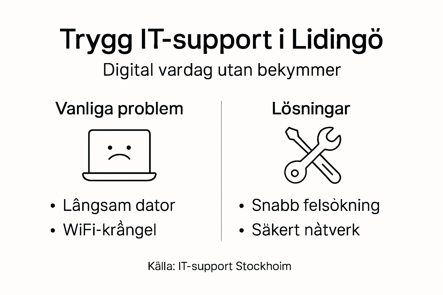 Så här ser trygg IT-support ut på Lidingö – illustrerat i vår infografik.