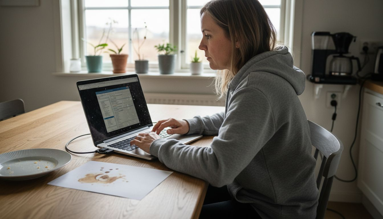 En person ser över sin krypterade hårddisk hemma