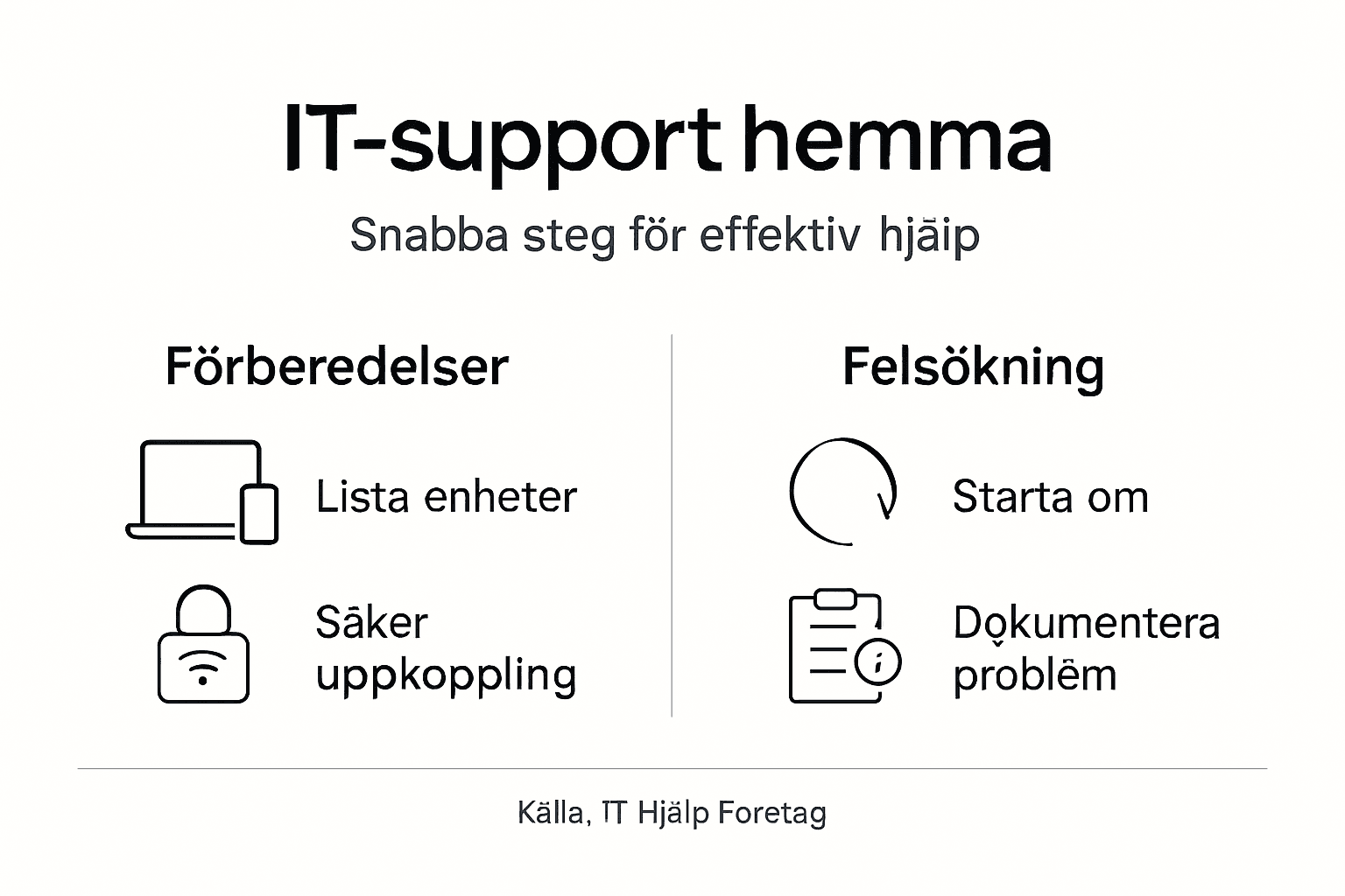 Smidig checklista för it-support hemma – allt du behöver ha koll på i en överskådlig infografik