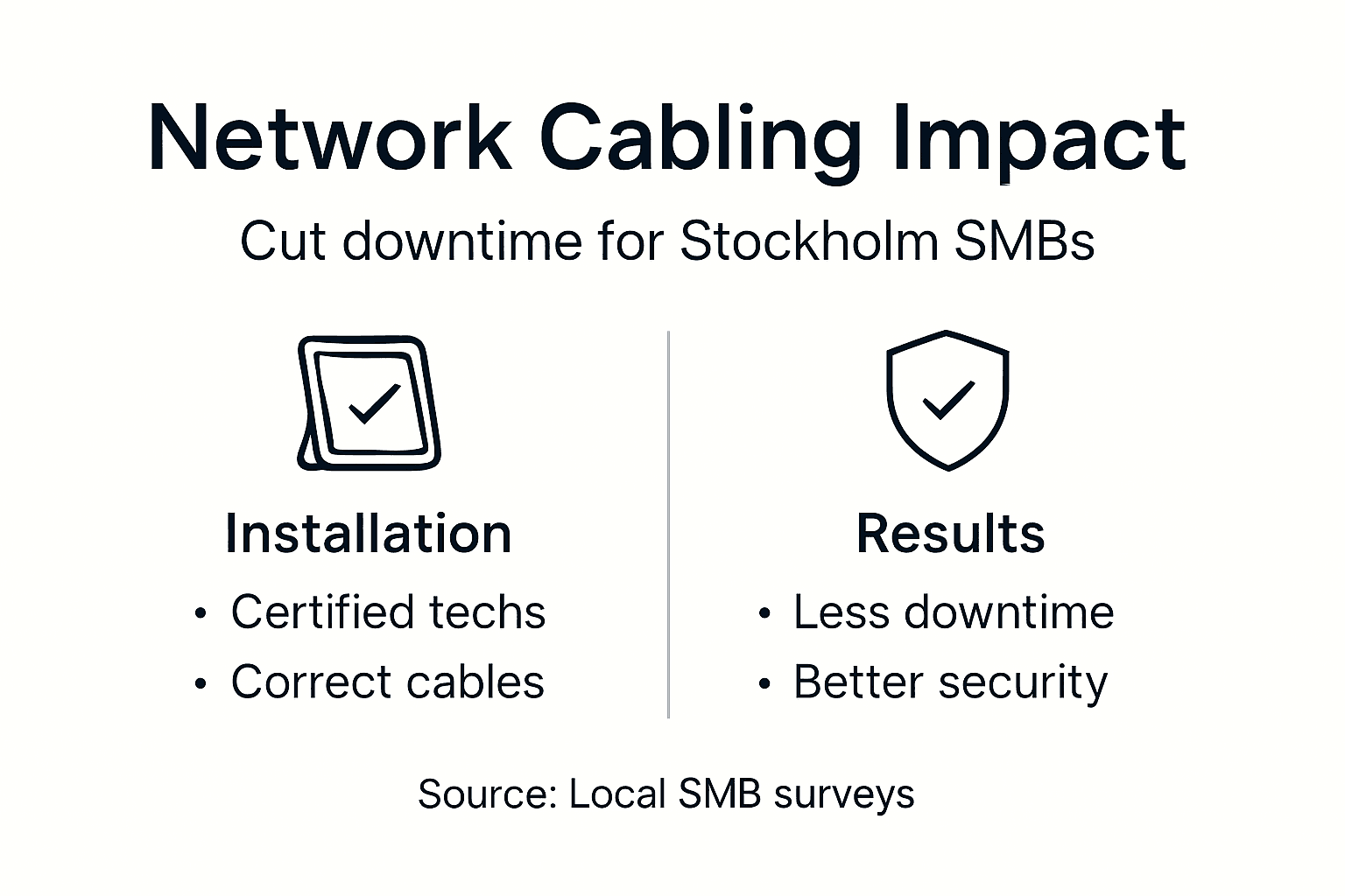 Infographic showing SMB cabling benefits and results