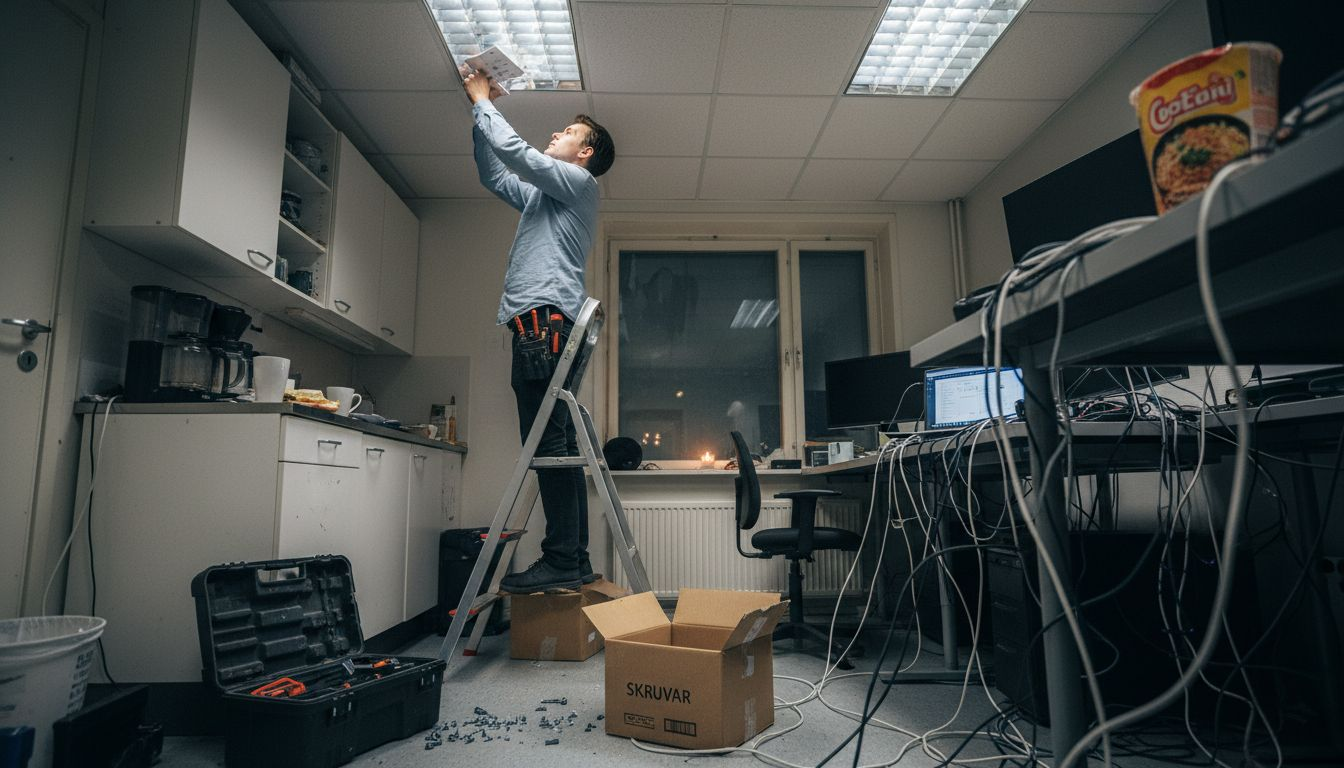 Fackkunniga tekniker sätter upp och driftsätter nätverkslösningar åt småföretag.