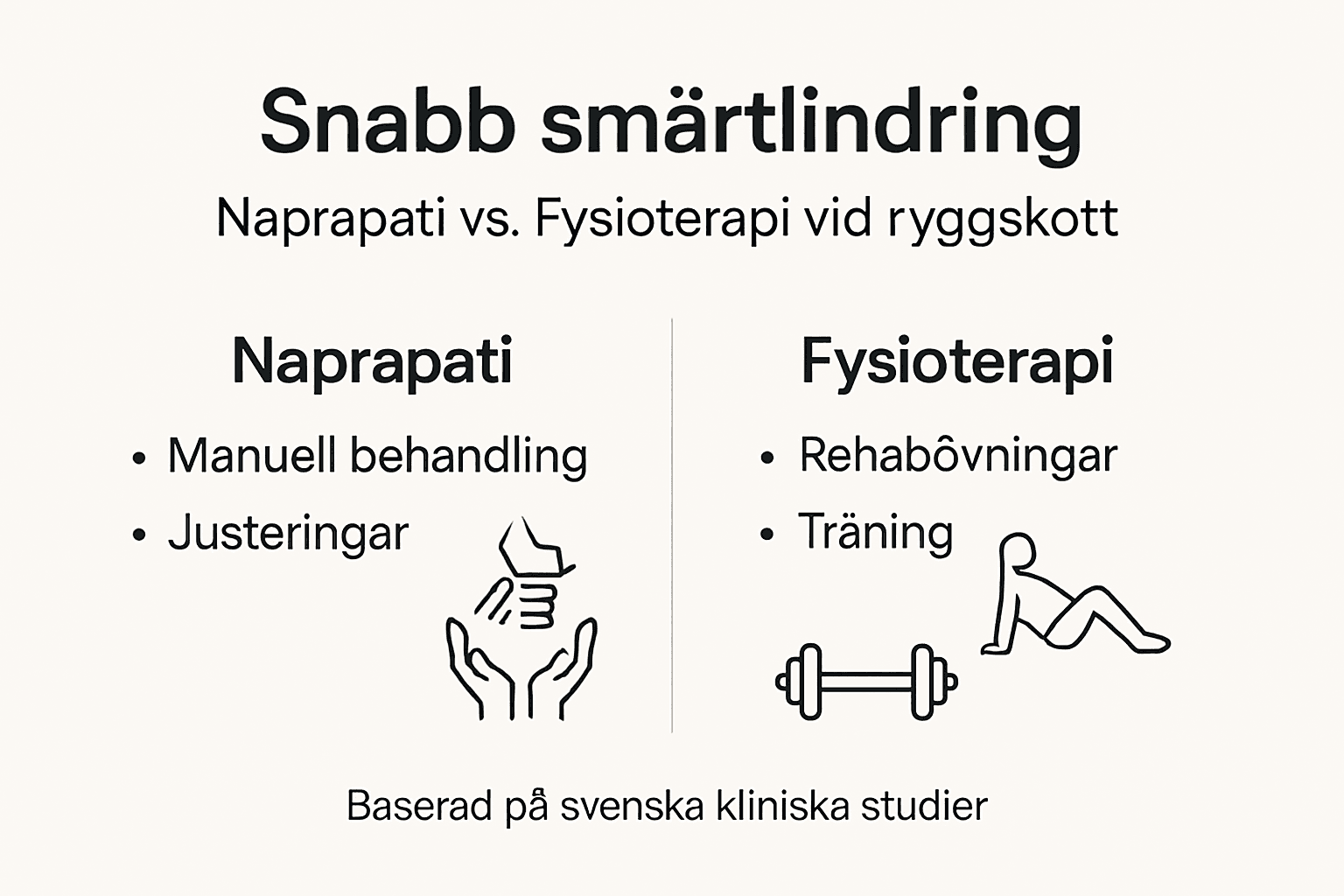 Översikt: Viktiga skillnader mellan naprapati och fysioterapi i en infografik