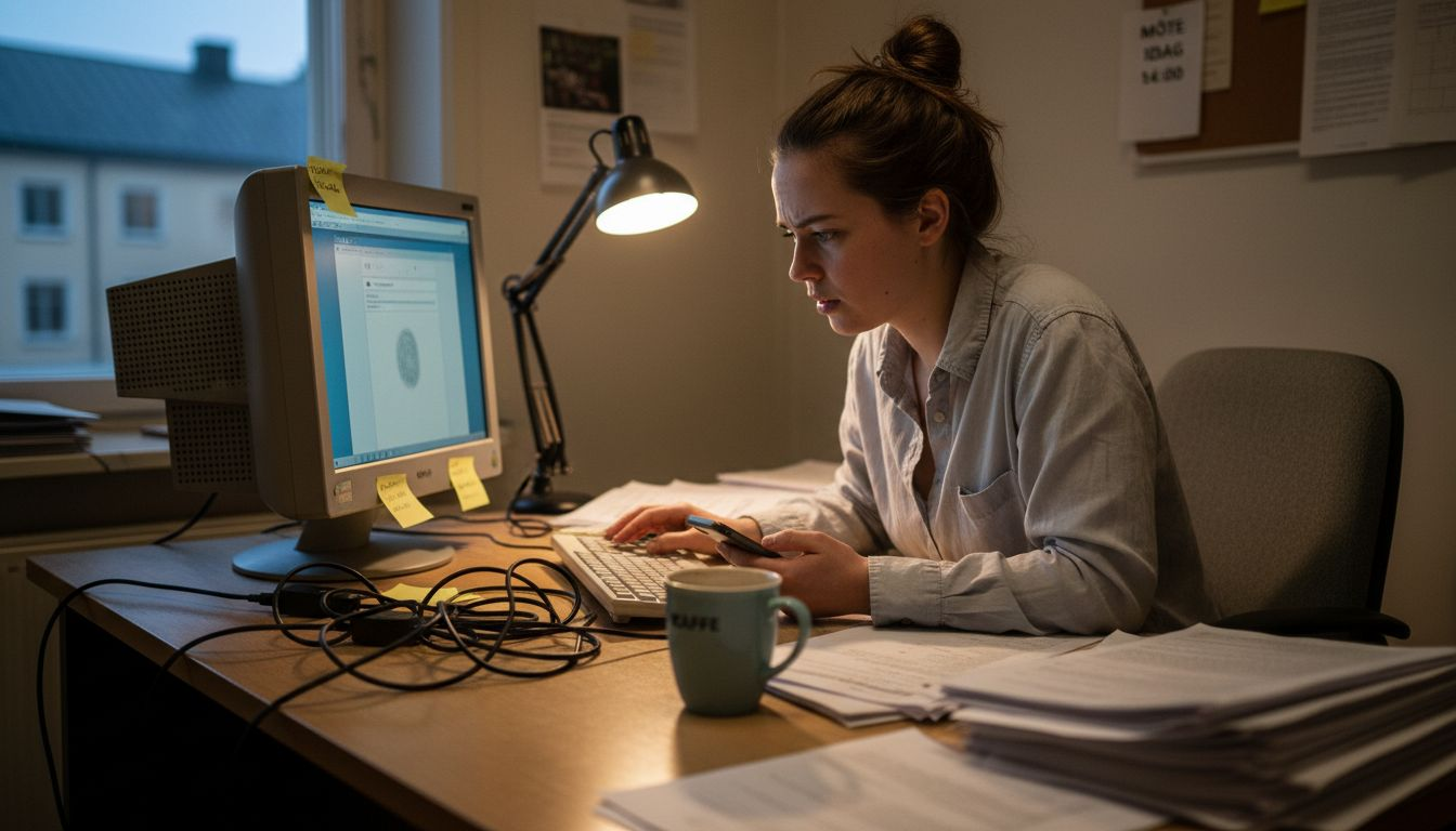 Medarbetare som väntar på svar från IT-supporten