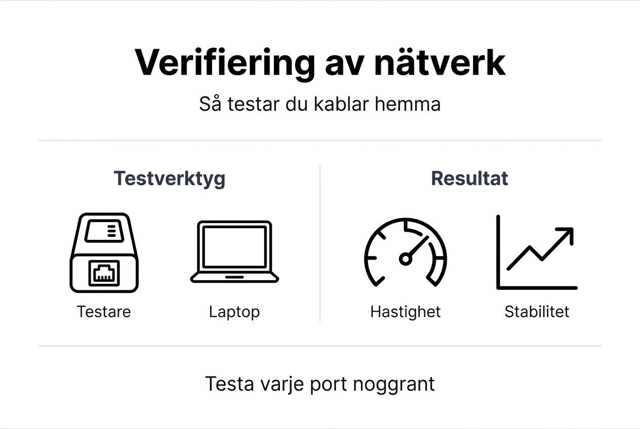 Grafisk översikt för att kontrollera att ditt hemnätverk är korrekt installerat