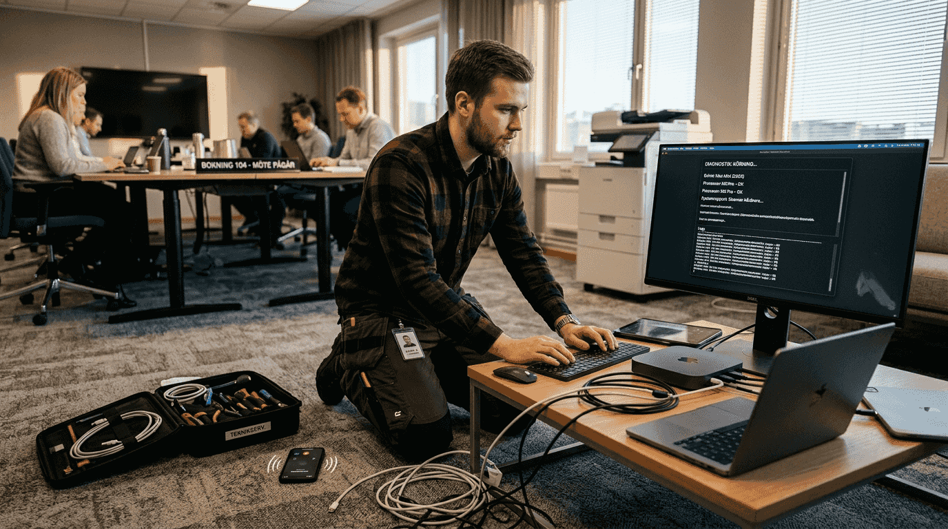 Specialist som erbjuder förebyggande IT-support för Apple-produkter