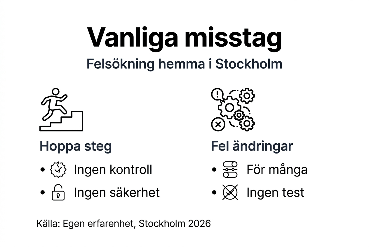 Infografik: Vanliga missar vid felsökning av nätverk