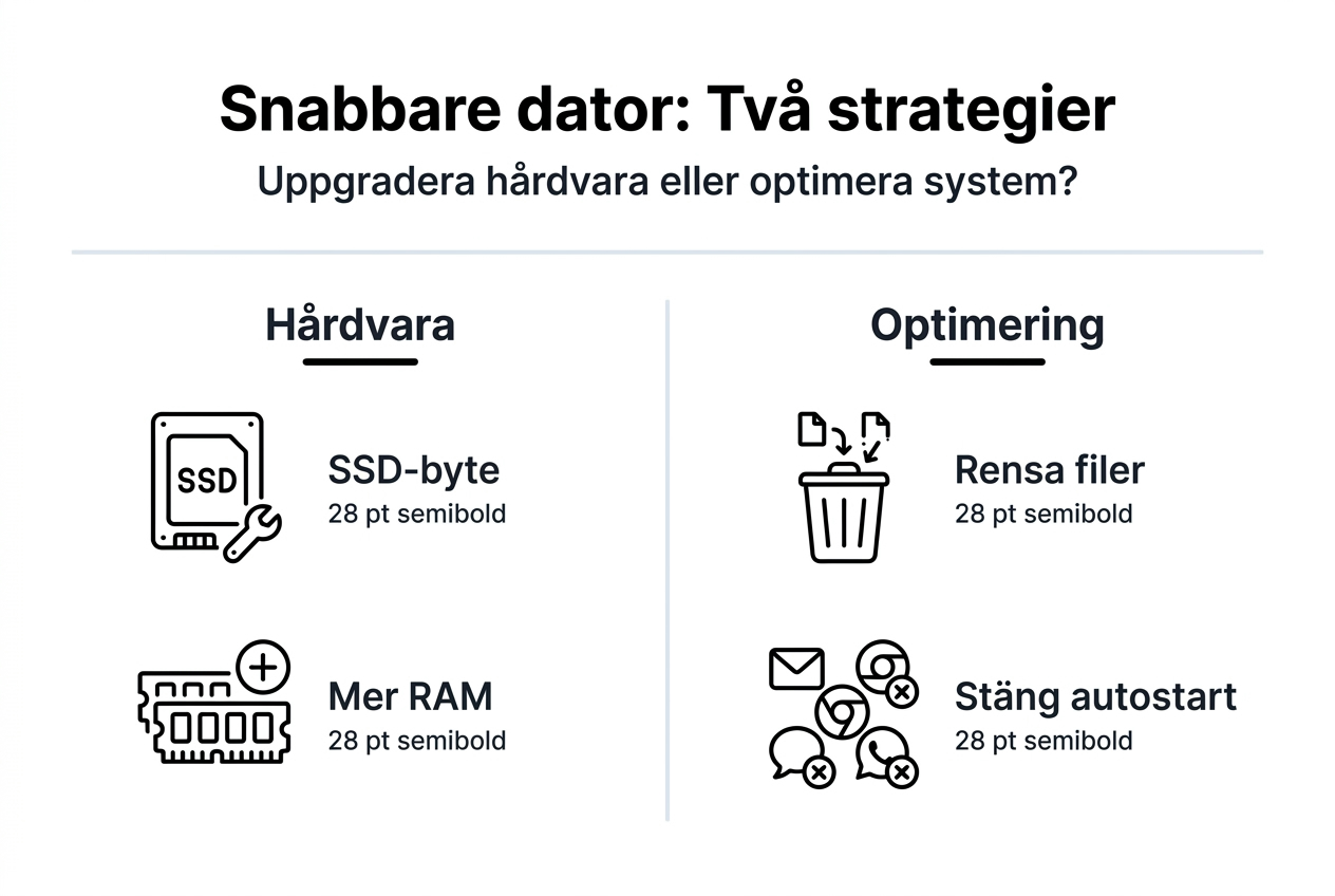 Infografik: Så skiljer sig hårdvara och optimering åt
