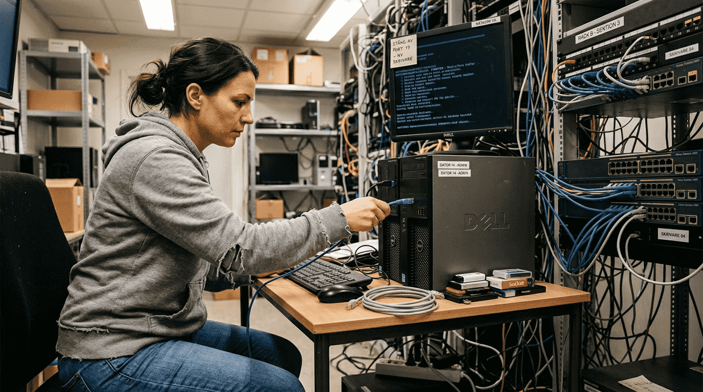 Koppla ur datorns kablar inför virusrensning