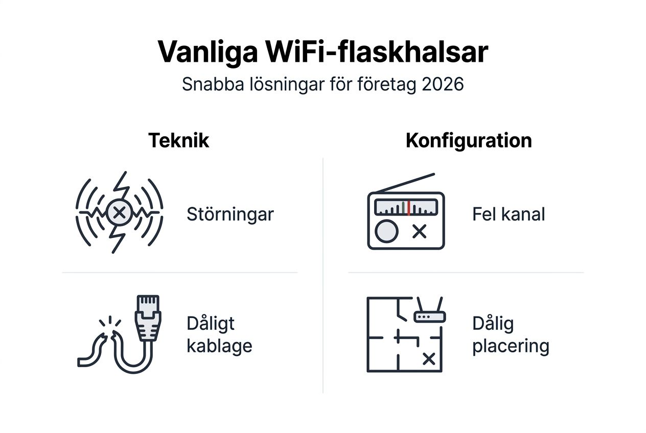 Så undviker du de vanligaste flaskhalsarna i företagets WiFi – en överskådlig infografik