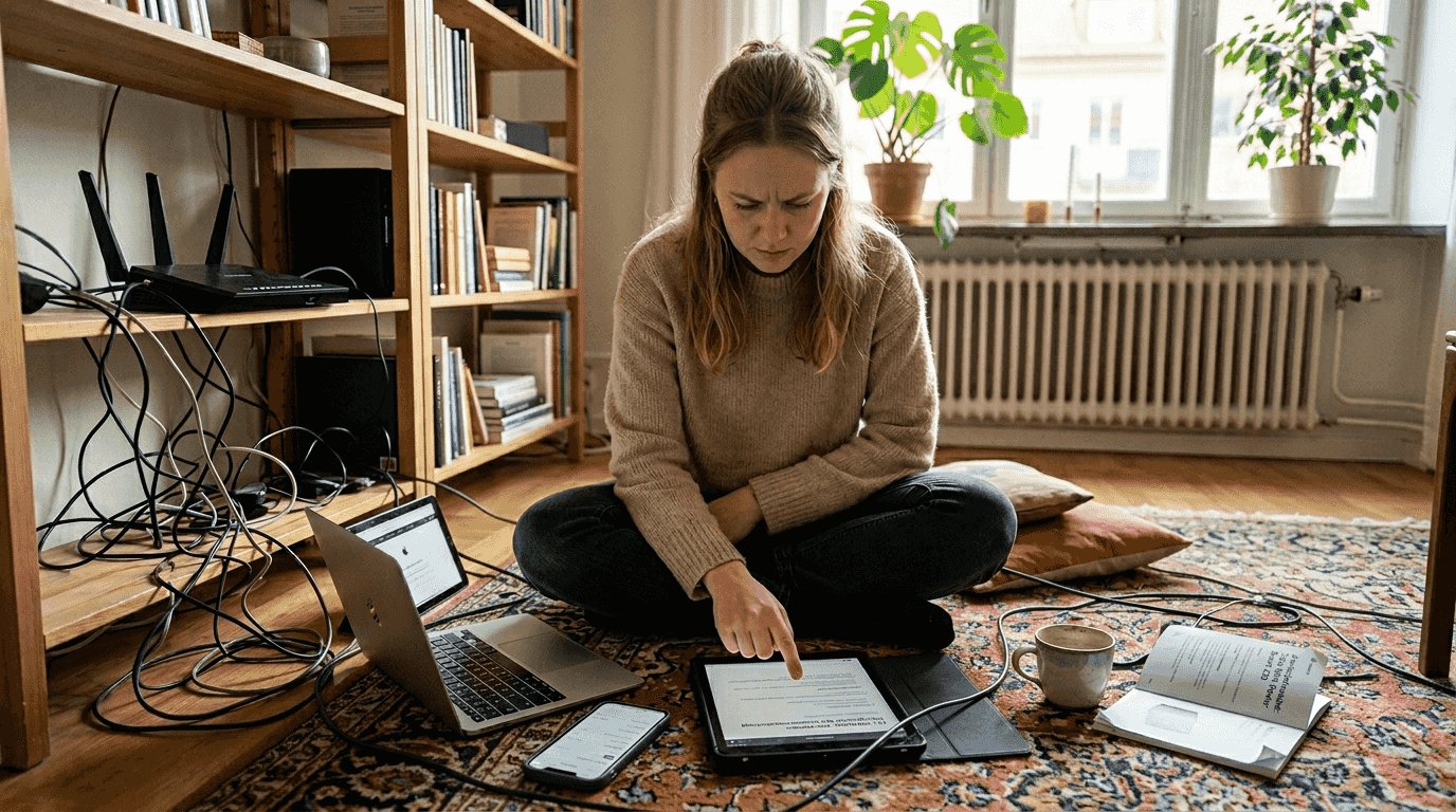 En Apple-användare felsöker problem med nätverket på sin enhet.
